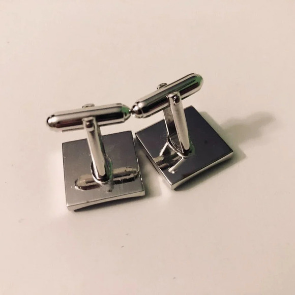 Vintage  Cuff Links Tie Clip and Lapel Pin and Chain - Picture 11 of 16